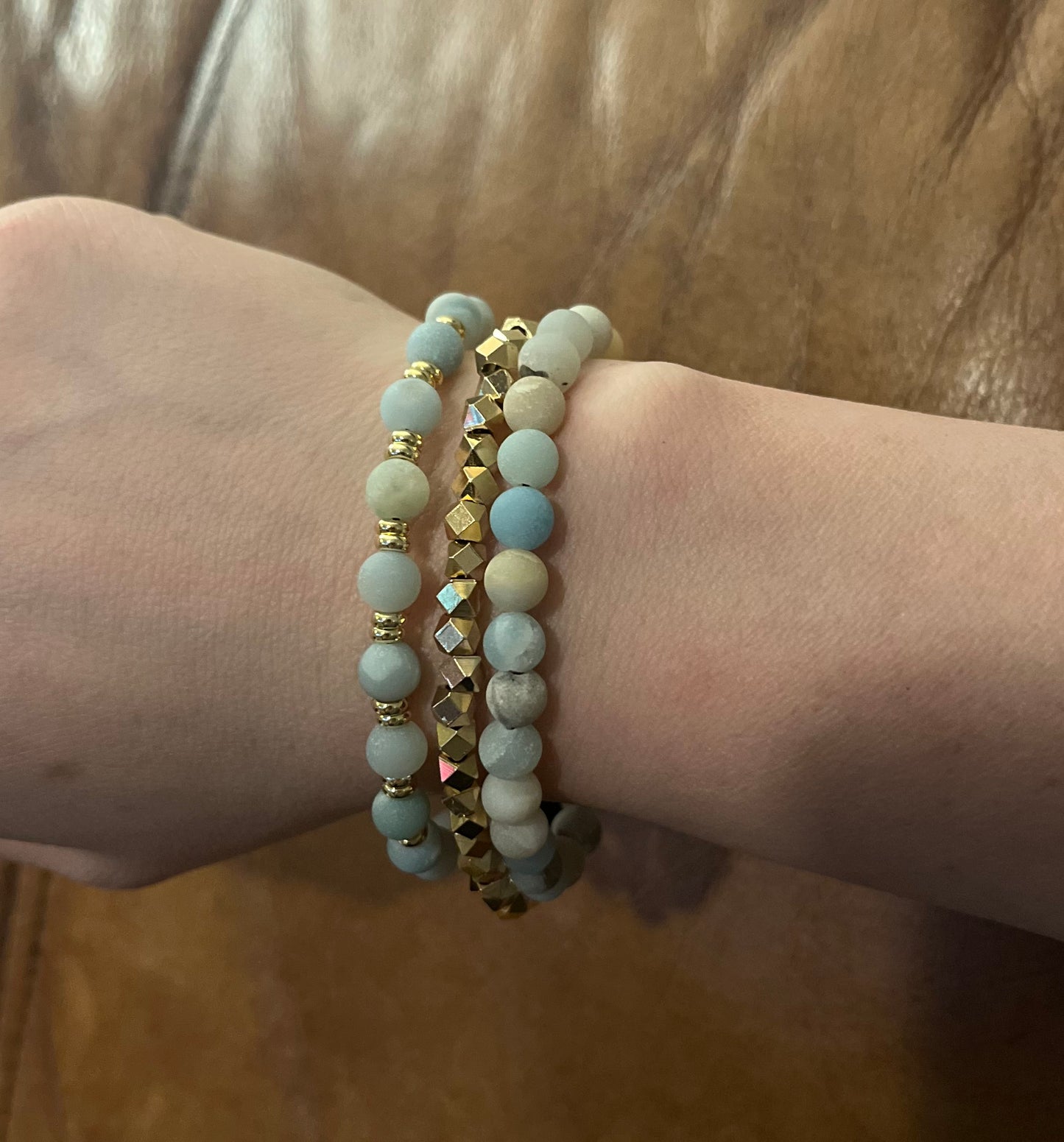 Turquoise Stone Mix Beaded Stretch Bracelet